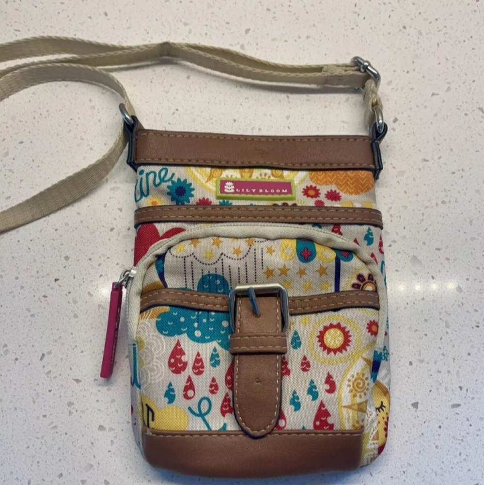 Lily Bloom Colorful Giraffe Designs Crossbody Handbag